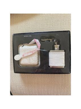 Sicura Tape Measure and Flask Set, White, Silver